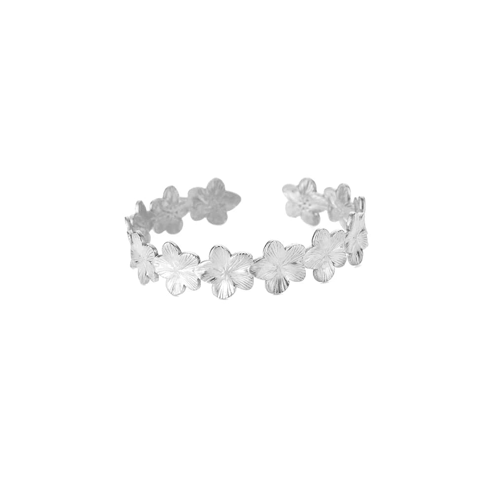 Vintage Blumenarmreifen für Damen Goldfarbene Edelstahl Blumenarmreifen Armbänder Damen Schmuck Party Geschenk Pulseras