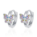 925 Sterling Silber Schmetterling Regenbogen Zirkon Ring Ohrringe Für Frauen Freunde Hochzeit Schmuck Großhandel Verhindern Allergien