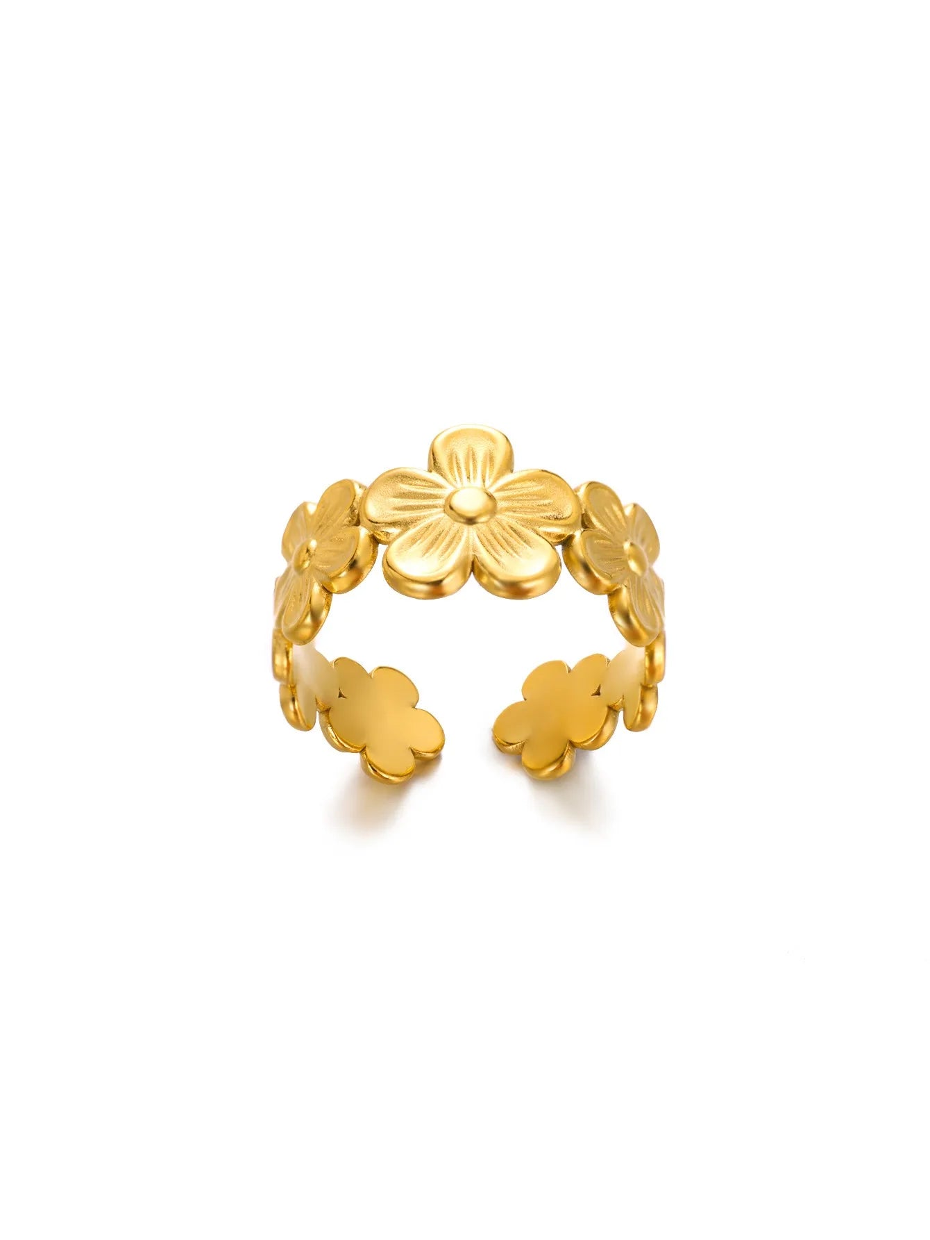 Edelstahl Übertrieben Große Blumenringe Für Frauen Gold Farbe Sonnenblume Fingerring Weiblich Mode Ästhetischer Schmuck Geschenk