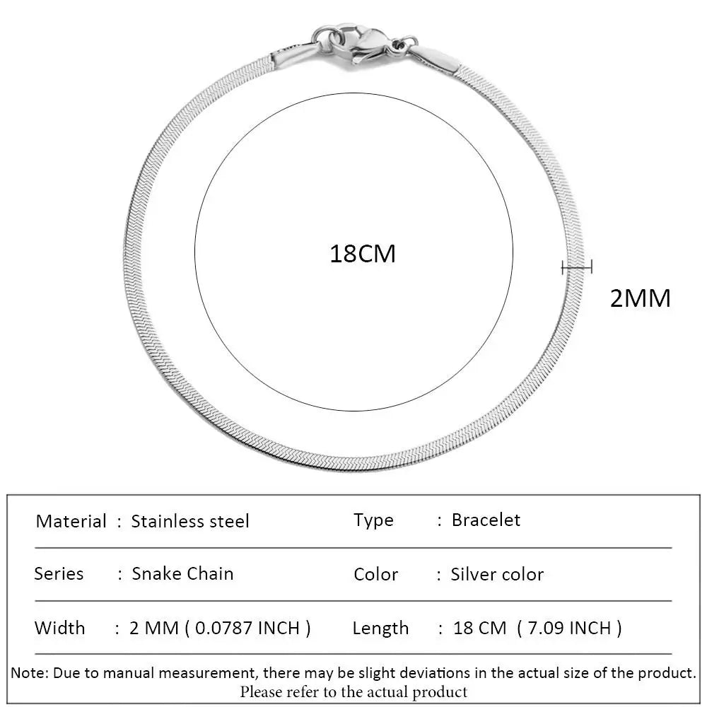 SUNIBI Klassische Schlangenkettenarmbänder für Damen, Trendige Mode, Edelstahl-Kubakettenarmband, Trendige Damengeschenke, Schmuck