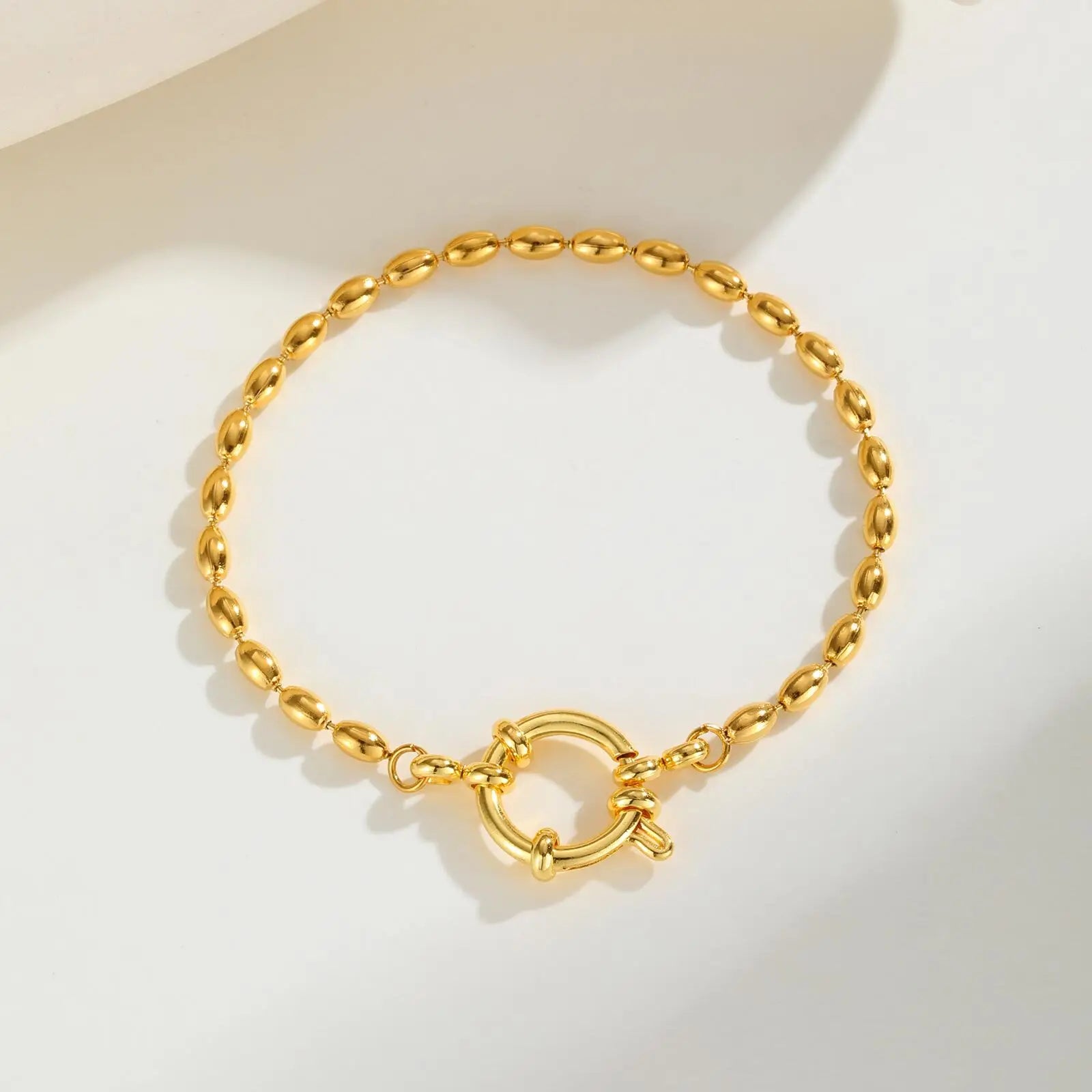Paperclip-Kette Halsband, Damen Edelstahl Federverschluss Anhänger Halskette, Wasserdicht 18k Vergoldeter Schmuck