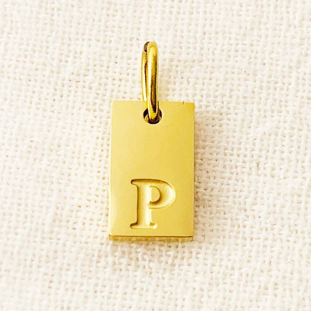 SUNIBI Dije de dije del alfabeto para collares, joyería de acero inoxidable, accesorios de letras grabadas DIY, joyería de moda para mujer