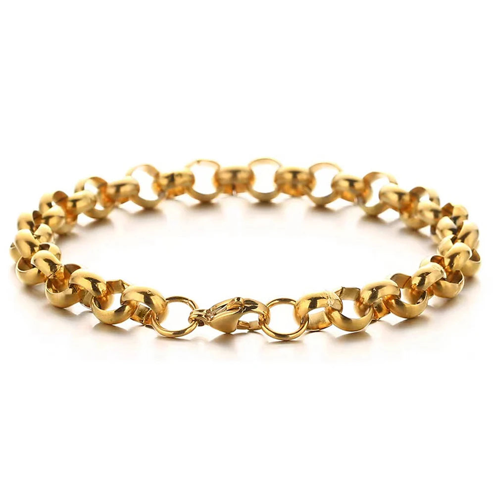 DOTIFI Edelstahl Armband Hip-Hop Punk Stil Einfache Runde Schnalle Kette Mode Personalisierte Schmuck Weibliche Party Geschenke