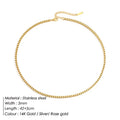 SUNIBI Stainless Steel Necklaces for Women Gold Color Basic Punk Link Chain Necklace Solid Metal Jewelry Wholesale/dropshipping