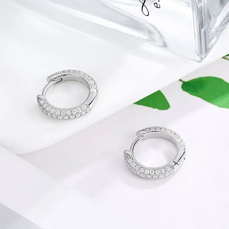 NeeTim Ohrringe mit vollem Moissanit-Diamant, 925er Sterlingsilber mit Vergoldung, Hochzeit, Verlobung, Party, edler Schmuck für Frauen