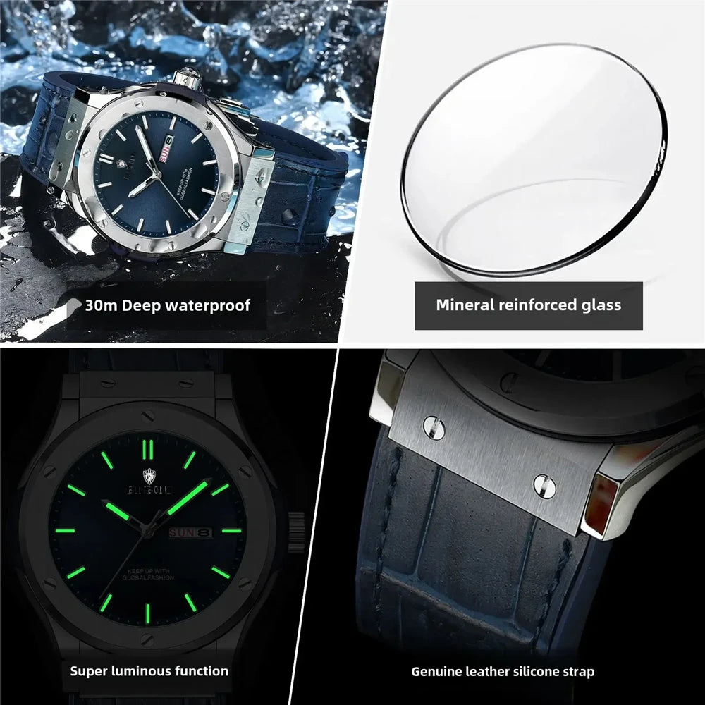 Relojes de Pulsera de Cuarzo de Moda Nuevos Regalos Relojes Automáticos de Cuero Deportivos para Hombre Reloj Automático de Lujo para Hombre Reloj Digital