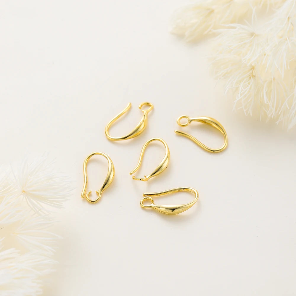 10 Stücke/Charge 14K 18K Echtgold Ohrring Anhänger Haken Ohrbügel Haken für DIY Schmuckherstellung Ohrring Charms Zubehör Komponenten