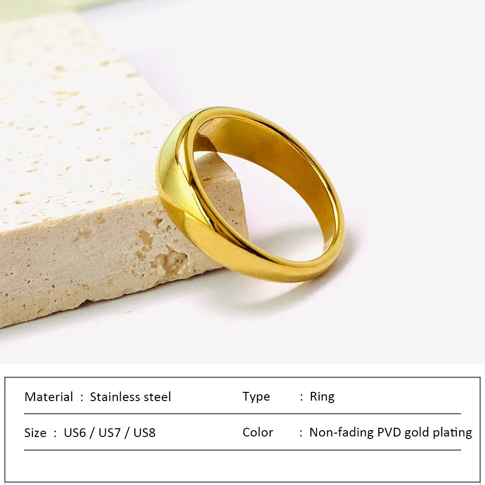 Anillo de acero inoxidable impermeable para mujer, anillo de corazón que no se decolora, anillos de metal elegantes, joyería sencilla, novedad, venta al por mayor, Dropshipping