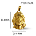Colgante de Jesús de acero inoxidable chapado en oro de 18 quilates estilo Hip Hop de moda para mujeres y hombres, perfecto para atuendos diarios y estilos de conciertos