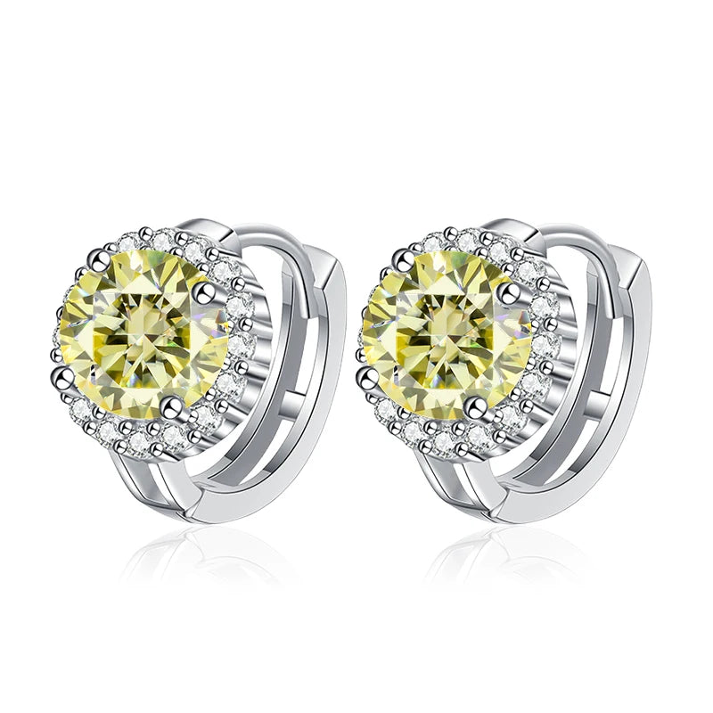 Pendientes NeeTim de Moissanita rosa de 0,5ct 1ct para mujer, Plata S925, Diamantes de laboratorio negros, azules, verdes, grises, arcoíris, Pendientes de boda