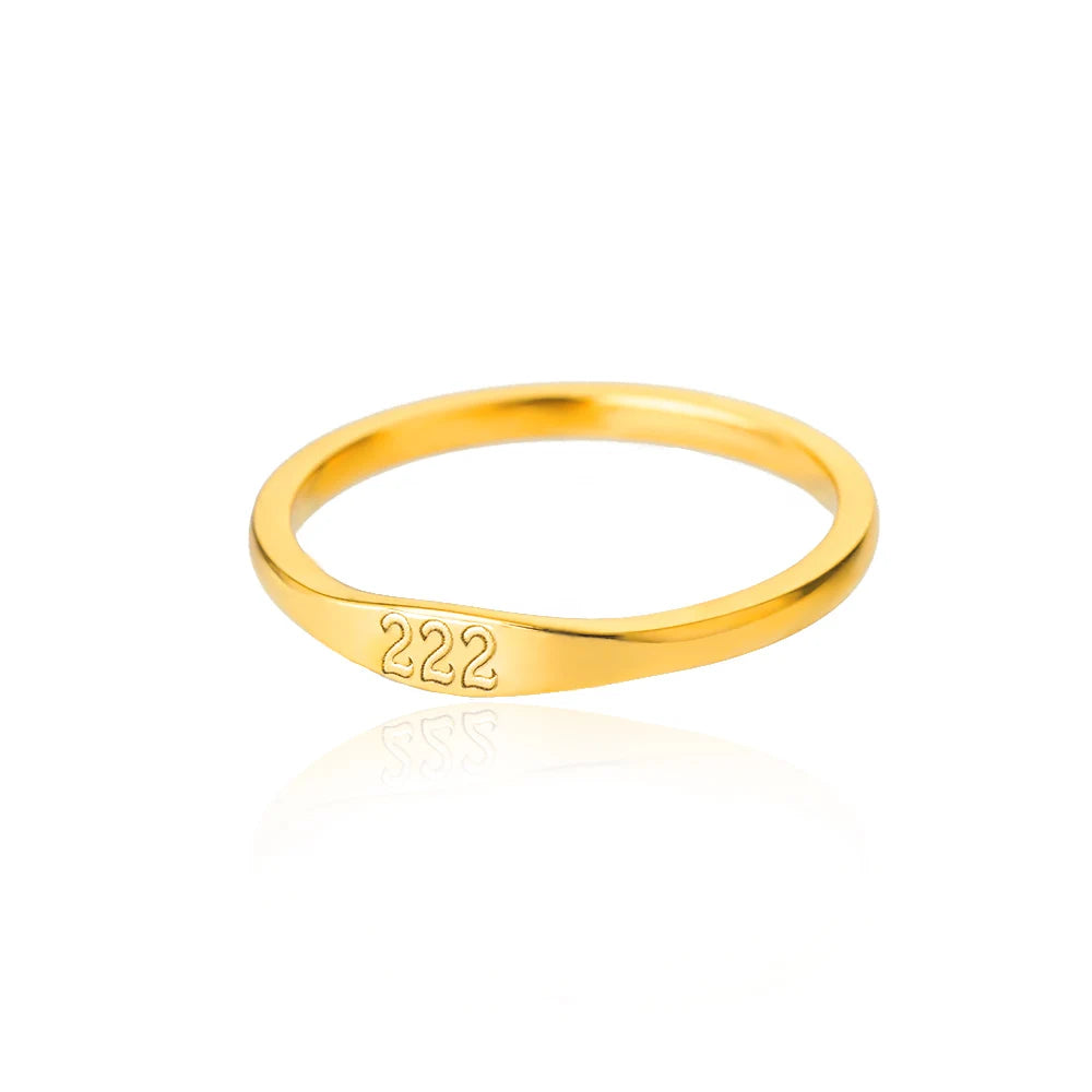 111 222 333 444 555 666 777 999 Engelszahlenringe für Damen Edelstahlring Vintage Ästhetik Retro Schmuck anillos 2025