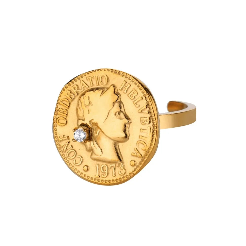 Vintage Jungfrau Maria offener Ring für Damen Edelstahl Gold Farbe Religiöser Ring Jesus Christlicher Schmuck Party Geschenk