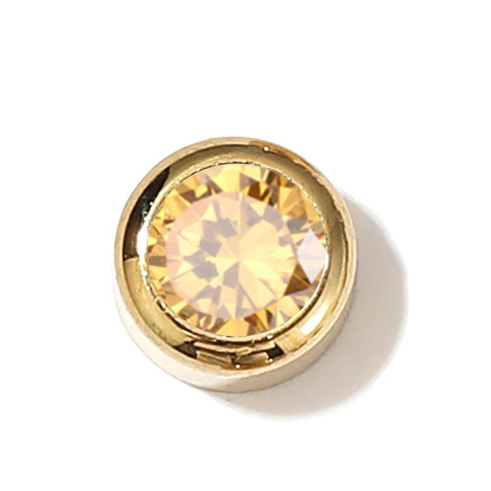 SUNIBI Charm de acero inoxidable Collar de cristal Colgante de piedras de nacimiento Charms para hacer joyas Pendientes de mujer Accesorios DIY