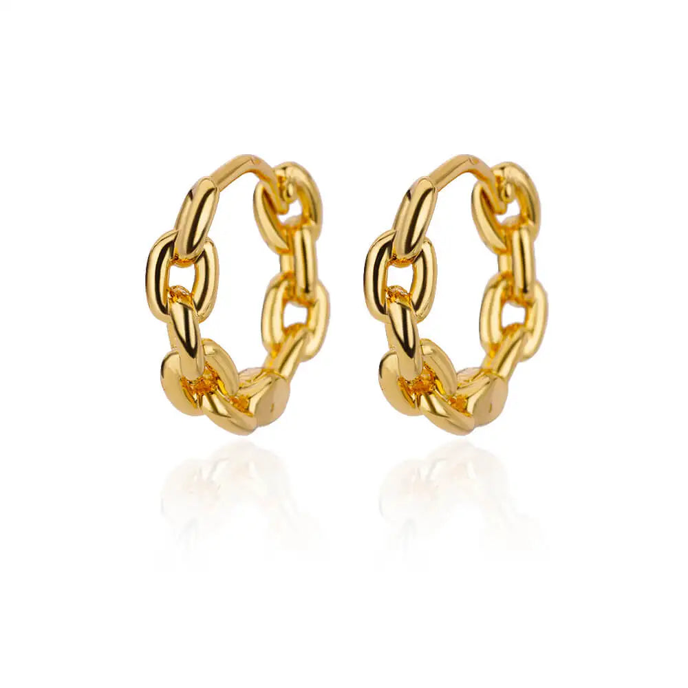 Vintage Runde Edelstahl Creolen für Damen Vergoldete Ohrringe 2023 Trend Statement Ohrschmuck Weihnachtsgeschenk