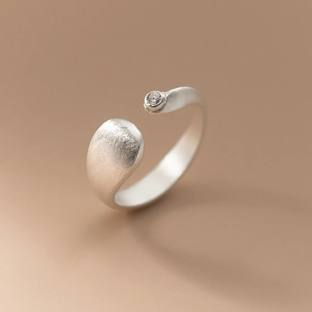925 Sterling Silber Mattes Finish Geometrie Verstellbare Ringe Für Frauen Hochzeit Feiner Schmuck Zubehör Schmuck Argent 925