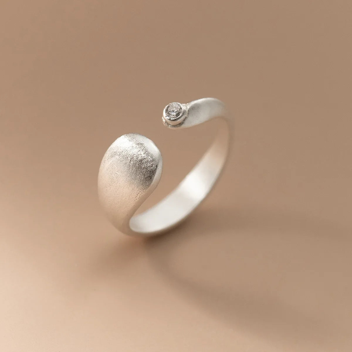925 Sterling Silber Mattes Finish Geometrie Verstellbare Ringe Für Frauen Hochzeit Feiner Schmuck Zubehör Schmuck Argent 925
