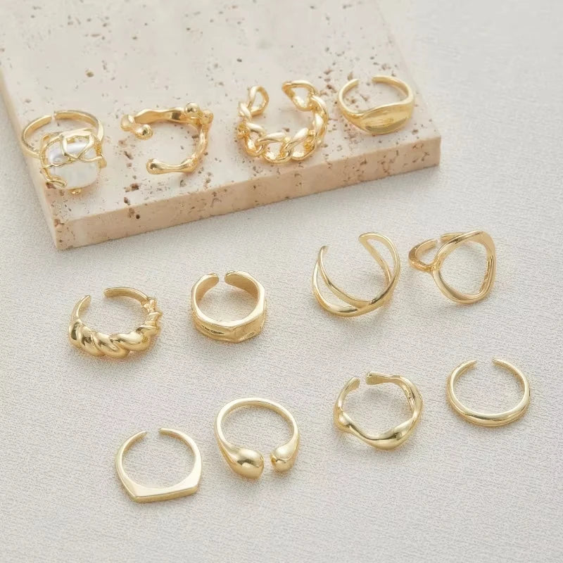 12tlg./Set Vintage Böhmischer Damenring-Set, perfekt für Strandurlaub und Freizeit, passend für alle Jahreszeiten