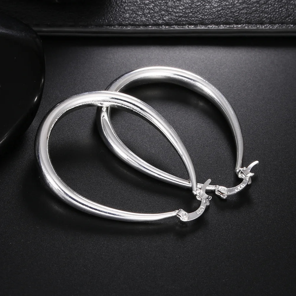 925er Sterling Silber U-förmige kleine Creolen für Damen, Vintage Luxus Schmuck Accessoires, Schmuck aus 925er Silber