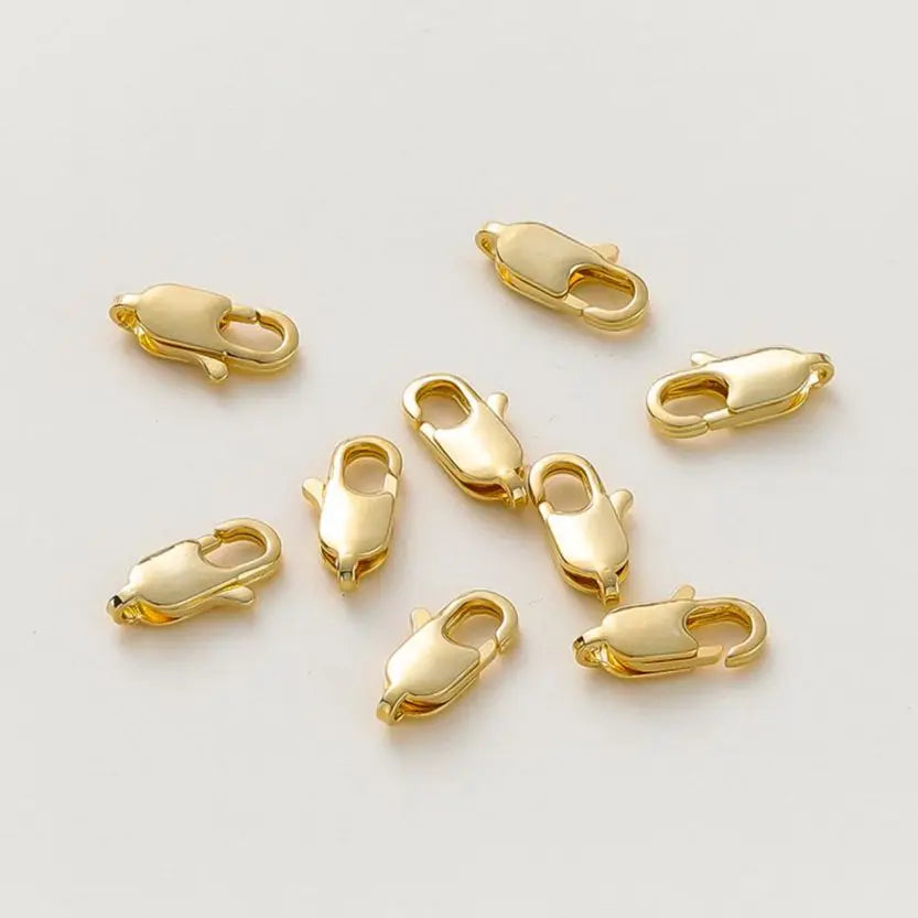 10 Stk./Los 14K 18K vergoldete Karabinerverschluss Sprungringe Endketten Verbinderhaken für DIY Halskette Armband Herstellungskomponenten