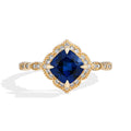 MINTYBOX S925 Silber 2.0ct Kissen Saphir Verlobungsringe für Damen Laborgestein Halo Ring Hochzeit Edler Schmuck Brautgeschenk