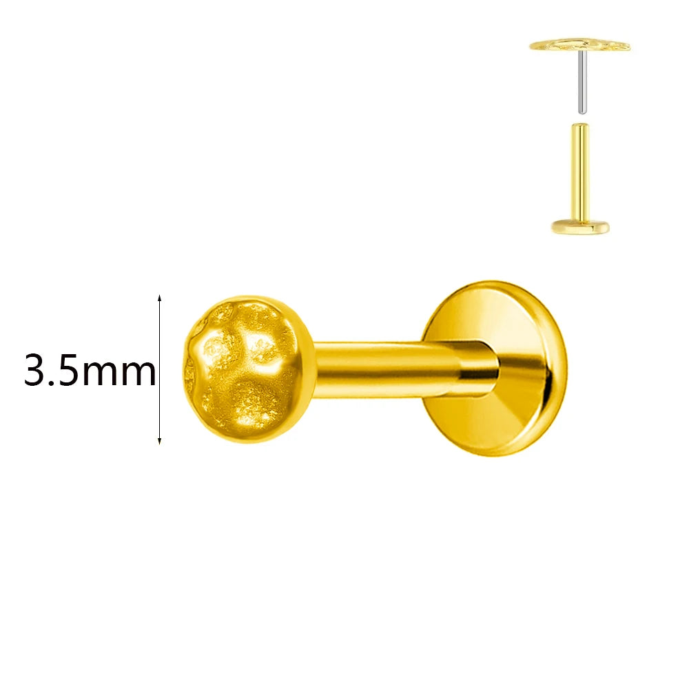 ASTM F136 G23 Titan Hasenohren Piercing Ohrstecker Push-In Threadless Labret 16/18/20G Knorpel Körperschmuck