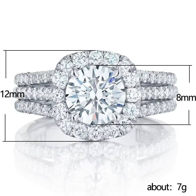 Anillos de geometría cuadrada de circonita brillante de plata de ley 925 para mujer, regalo de fiesta, joyería elegante de alta calidad, gran oferta