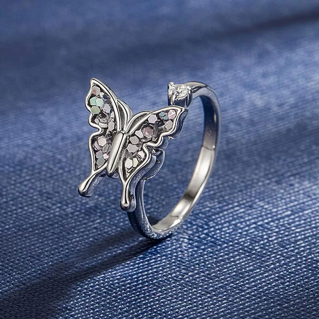 Sonnenblumen Kristall Angstlinderung Spinn Fidget Ring Für Mädchen Frei Drehbar Metall Kupfer Knöchelring Damen Schmuck Geschenke
