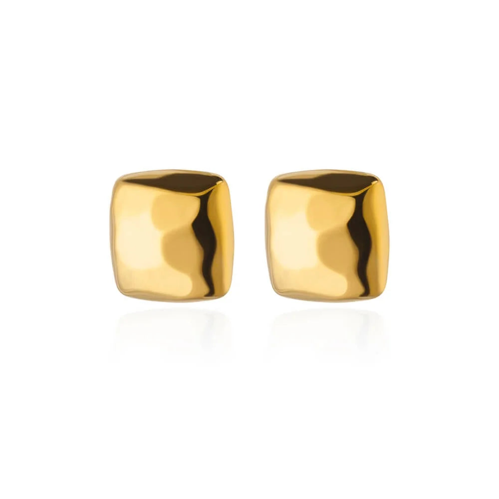 Temperament Quadratische Textur Ohrringe für Frauen Edelstahl Goldfarbe Persönlichkeit Trend Ohrstecker Modeschmuck Exquisit