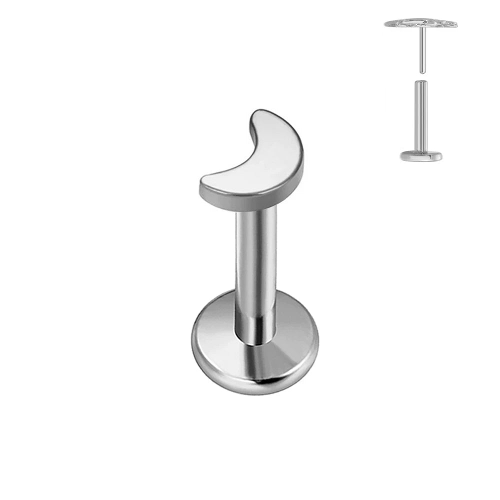 ASTM F136 G23 Titan Herzförmiger Ohrstecker 16G 18G 20G Threadless Piercing Butterfly Push-in Lippenstecker Daith Labret Conch