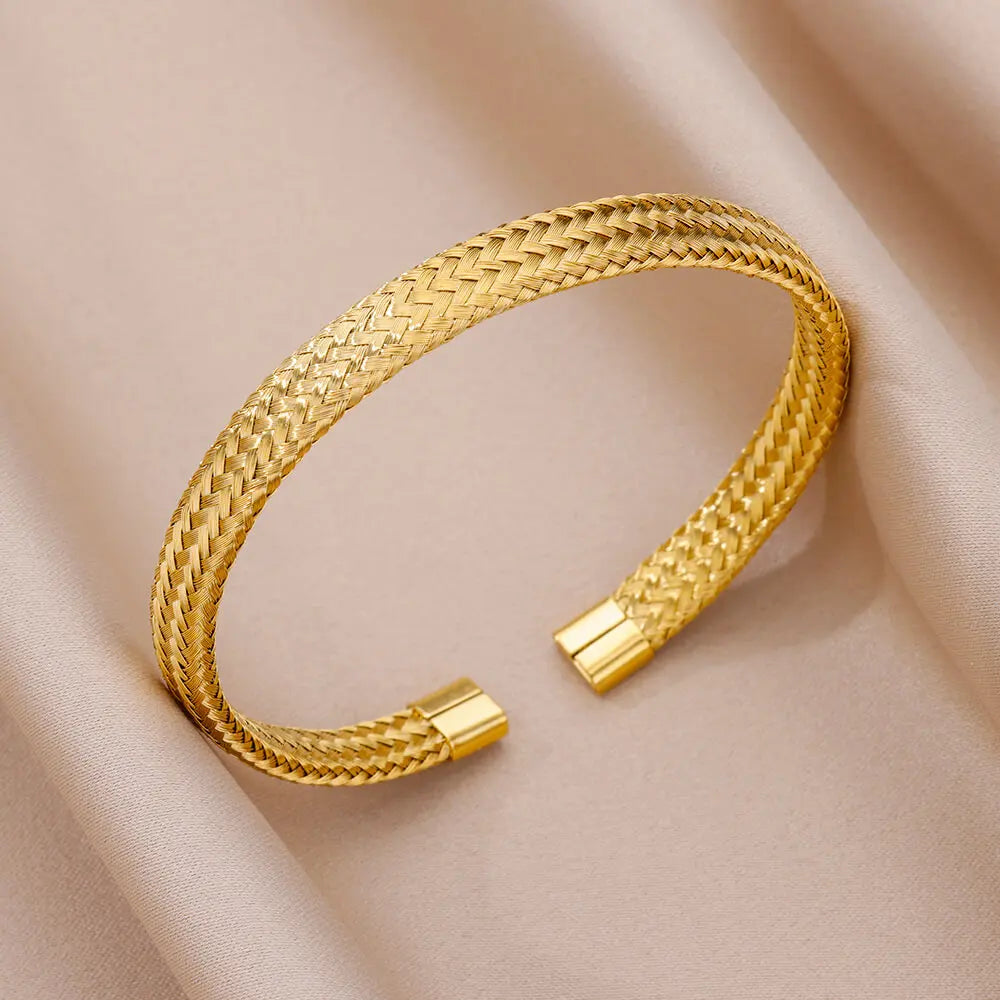 Jesus Armreifen Armband für Frauen Edelstahl Gold Farbe Luxus Armbänder Neuer Trend Hochzeit Schmuck pulseras mujer bijoux