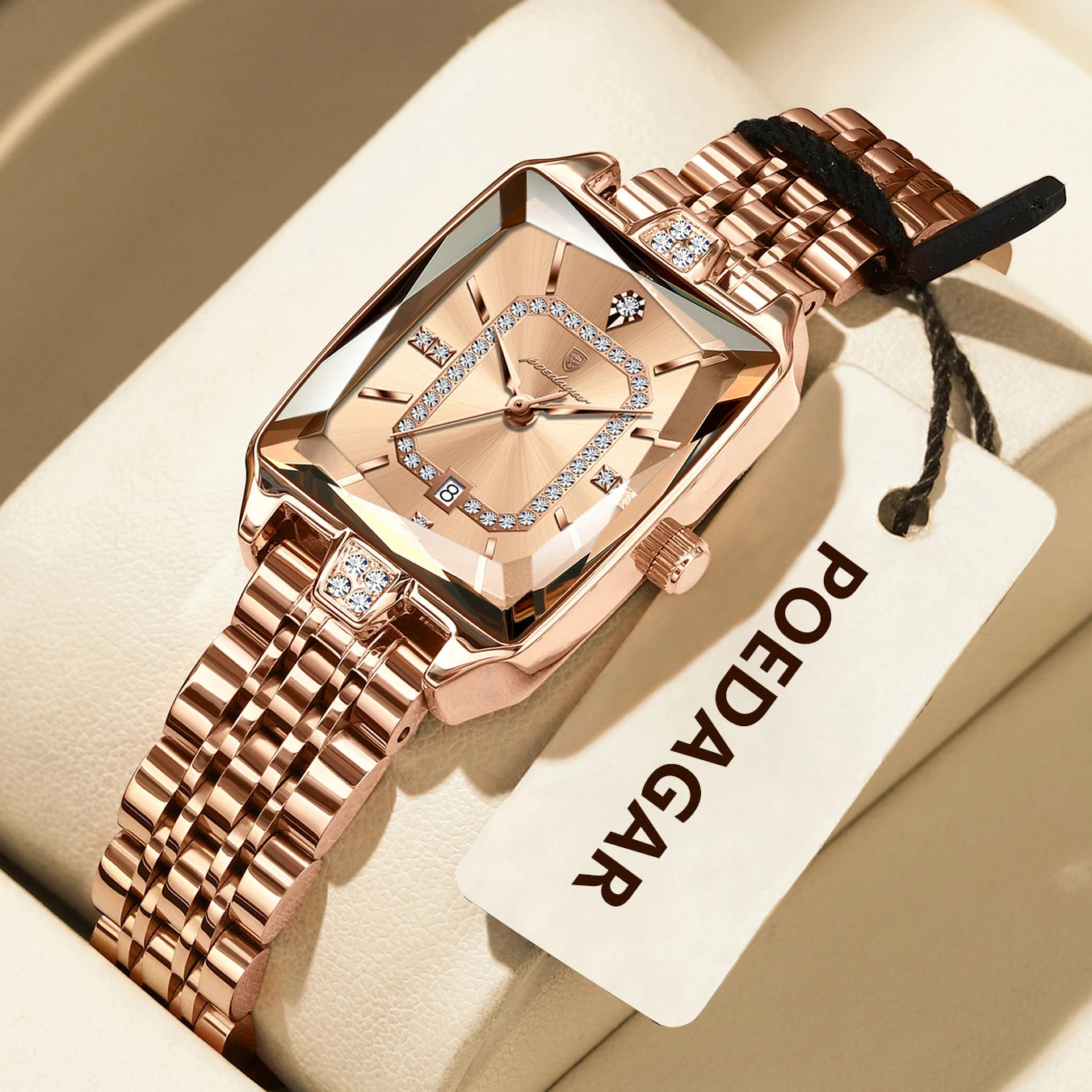 POEDAGAR Marca de Lujo Reloj de Pulsera para Mujer Impermeable Acero Inoxidable Fecha Reloj de Mujer Informal Moda Cuarzo Relojes de Mujer Reloj