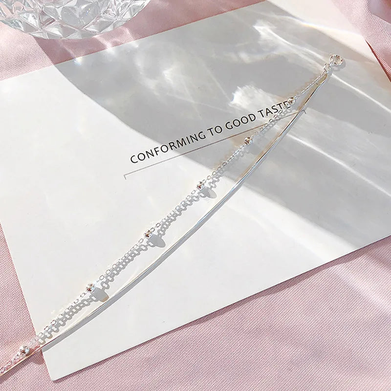 925 Sterling Silber Kugelarmband Damen Doppellagige Schlangenkette Top Qualität Schmuck Hochzeitsaccessoires
