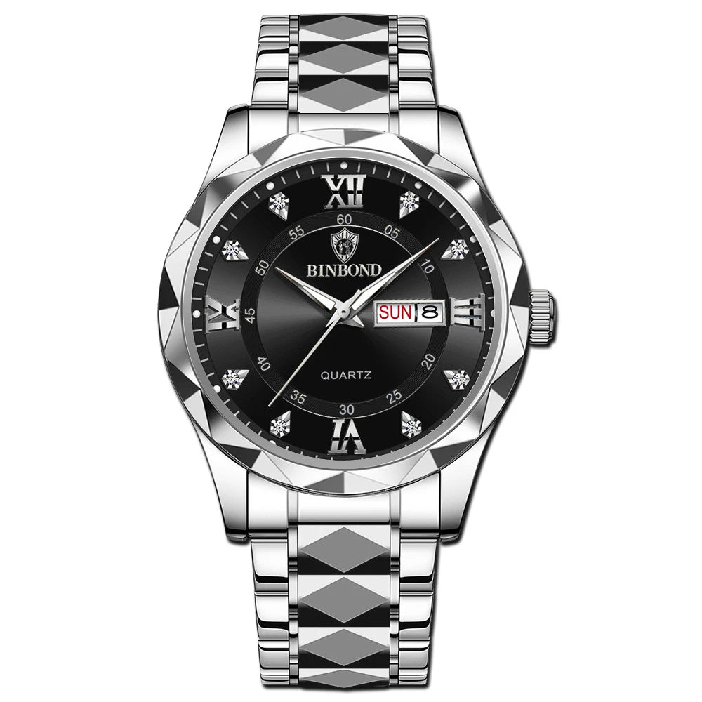 Nuevo Oro Negocios Cuero Casual Diamante Reloj Hombres Lujo Relojes Automáticos Relojes de Pulsera de Moda para Hombres Cuarzo Orologi Uomo
