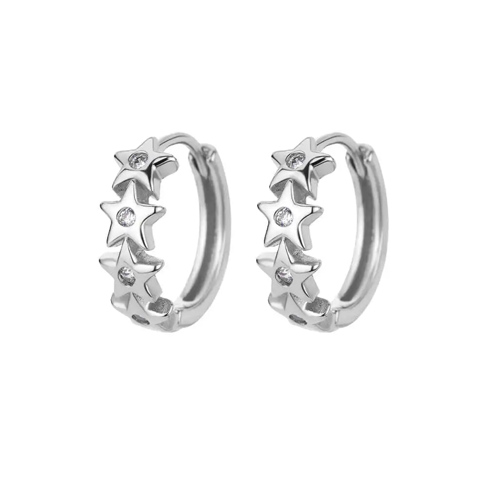 Regenbogen Zirkon Ohrringe für Damen Edelstahl Creolen 2024 Neu Trend Luxus Ästhetik Accessoires Schmuck Aretes Mujer