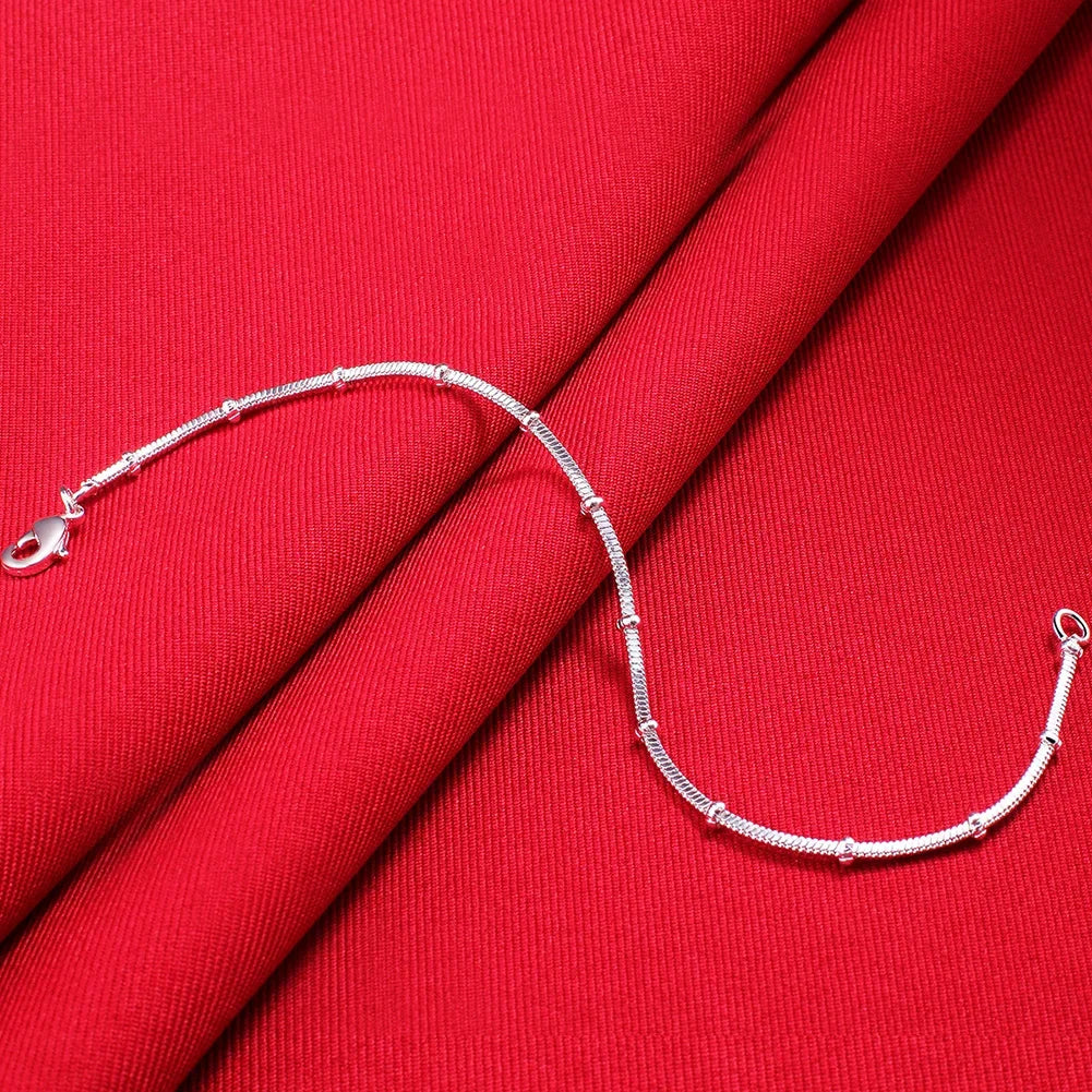 Heiße neue 925er Sterlingsilber Armbänder für Damen, feine Schlangenkette mit Perlen, modische Hochzeits-, Party-, Weihnachtsgeschenke, Schmuck