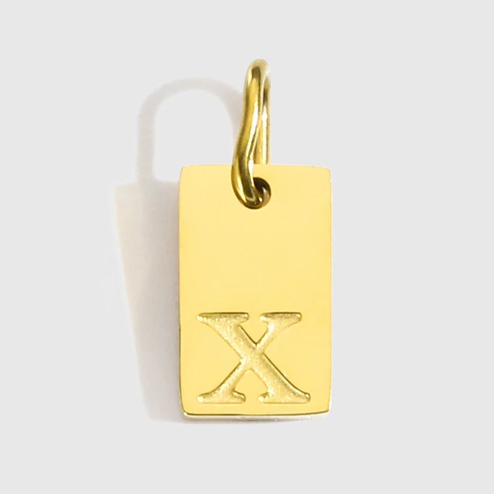 Alphabet-Anhänger für Halsketten, Edelstahl-Schmuck, DIY gravierte Schriftzüge, Accessoires, Damenschmuck