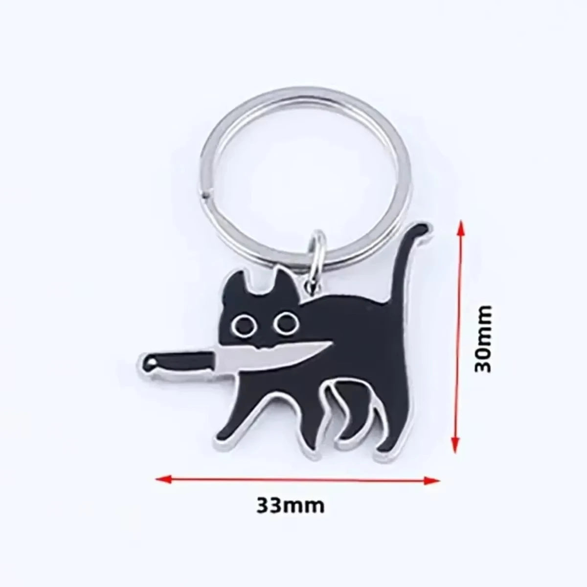 Niedlicher Cartoon-Katzen-Schlüsselanhänger – Schwarzer Kätzchen-Messer-Anhänger für Schlüssel, Tasche, Schmuck – Großhandel Tier-Schlüsselanhänger Geschenk
