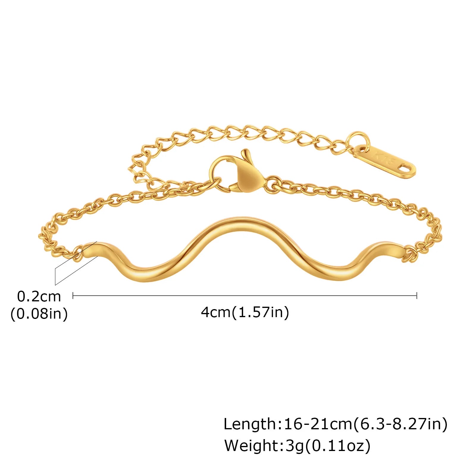 Offene Creolen für Damen, minimalistische 18K vergoldete große Ohrringe Wellenform Big Hoops, Edelstahlschmuck
