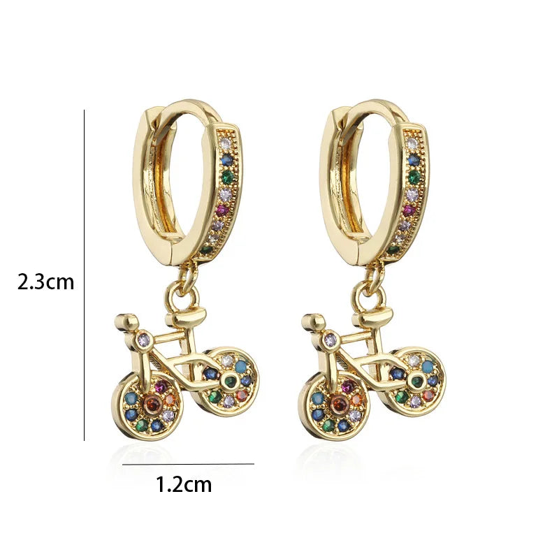 NEWBUY Fashion Gold Farbe Kupfer Geometrische Ohrringe Luxus CZ Elefanten Charme Ohrhänger Weibliche Party Schmuck Accessoires