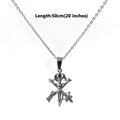 Collar de Cruz de Jesús para Hombre, Chapado en Oro de 18 quilates, Acero Inoxidable, Colgante de Flecha de Pistola Cristiana, Joyería Religiosa, Regalo
