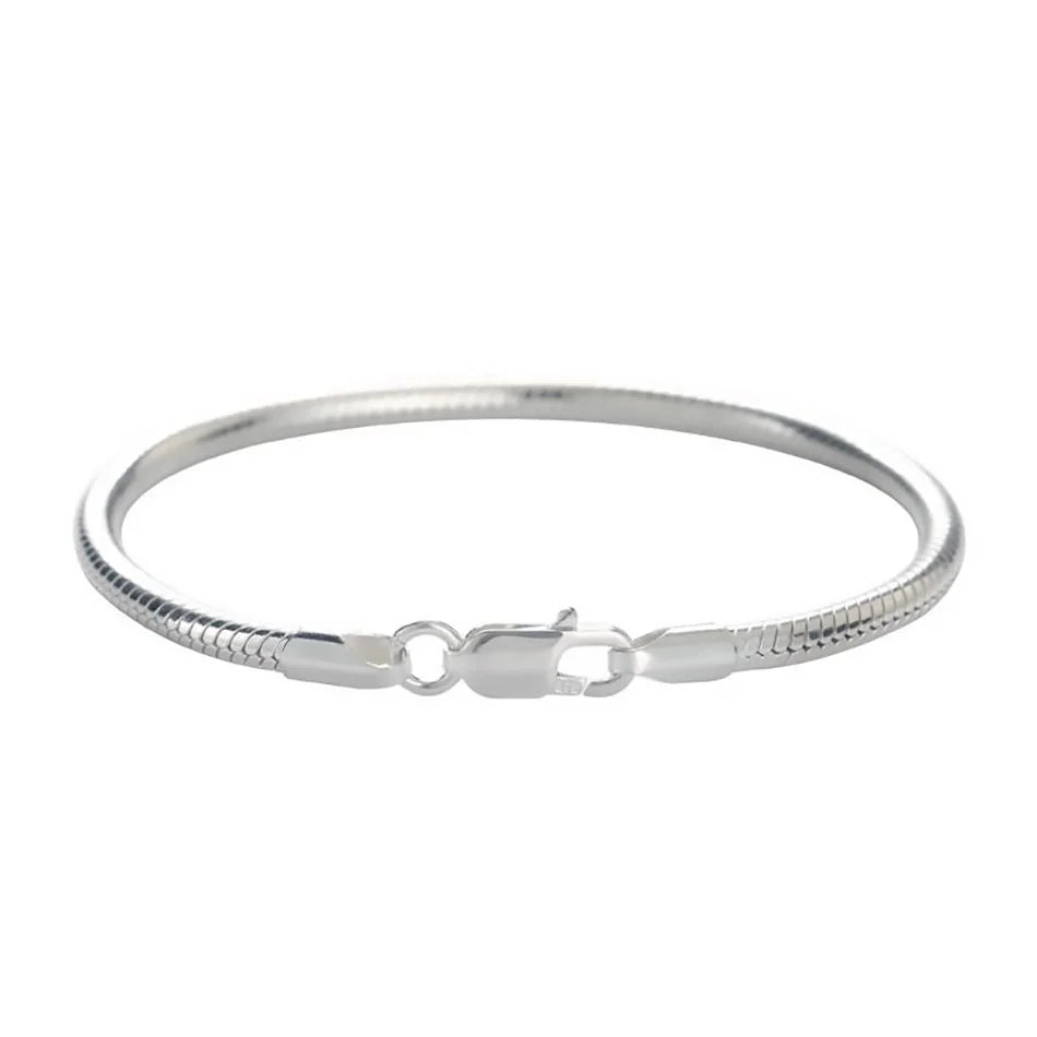 925 Sterlingsilber 3mm Schlangenkette Armband Schlichtes Design Für Damen Herren Alltag Party Ganzjahresschmuck 16-23cm