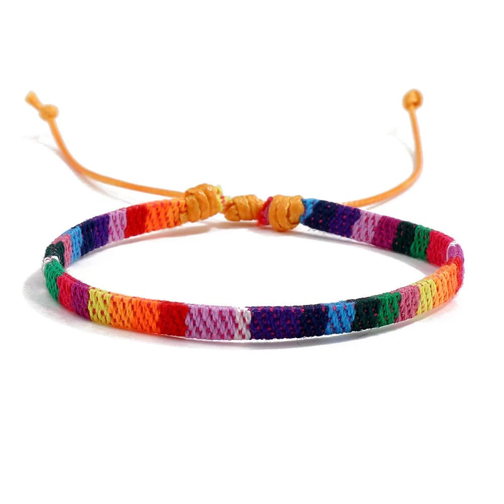12 Stück Nepal Ethnisches Buntes Armband-Set für Frauen Böhmische Stoff Geflochtene Seilarmbänder Herren Armreif Mode Sommerschmuck
