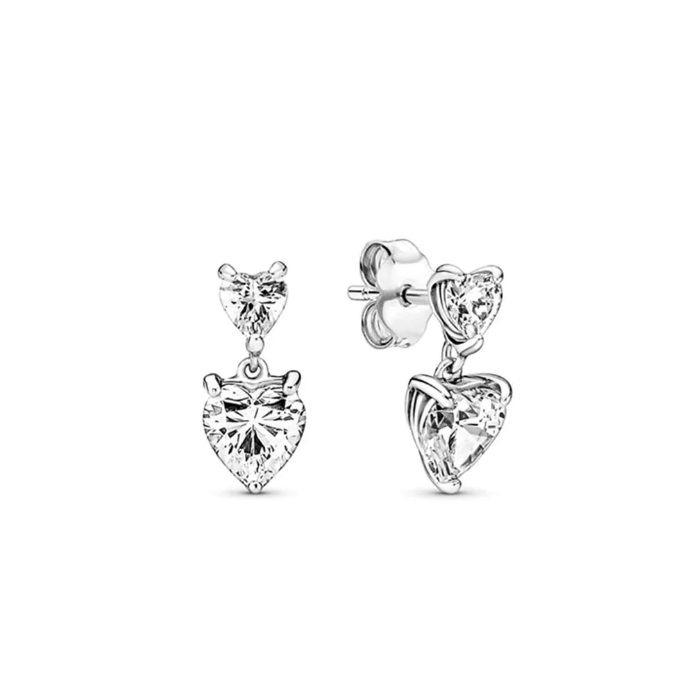 Neue S925 Silber Herz-Stein-Ohrstecker geeignet für Valentinstag, Muttertag, Jubiläumsgeschenk DIY Charm-Schmuck