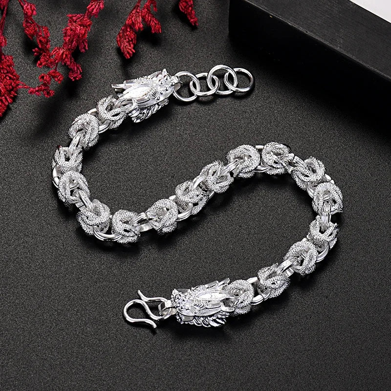 20,32 cm 18K Goldarmband 5MM seitliches Kettenarmband für Frauen Männer Mode Hochzeit Verlobung 925 Sterlingsilber Schmuck Geschenke