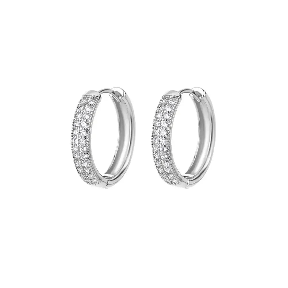 Zirkonia U-förmige Ohrstecker für Frauen, Edelstahl, geometrische Ohrringe, Schmuck, Hochzeits-/Geburtstagsgeschenk