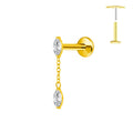 ASTM F136 G23 Titan Horse Eye Zirkon Krone Quaste Piercing Flacher Ohrring Knorpelkette Push-In Labret Stecker