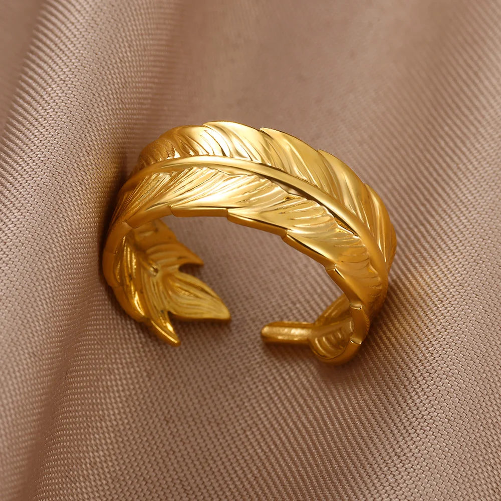 Edelstahl Doppelring für Frauen Vintage Hohl Geometrischer Fingerring Modeschmuck Hochzeit Geburtstagsgeschenk