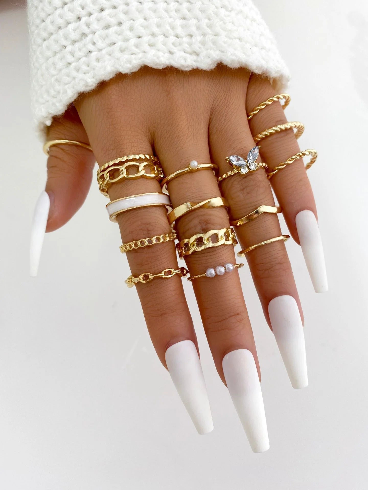 28tlg. Modischer Ring-Set für Damen, herzförmiges Design, geometrisches böhmisches Element, Akzentring, Alltag, Dating, Party Schmuck 2025