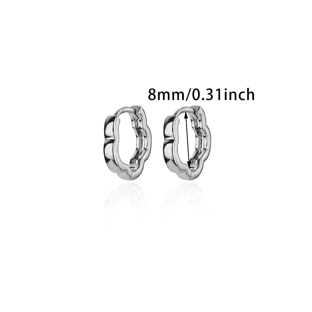 Klobiger Blumen-Creolen-Ohrring für Frauen, Edelstahl, goldfarben, Hochzeit, ästhetischer Ohrring, neues Paar Schmuckzubehör, Geschenk