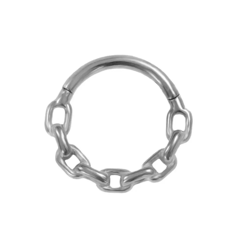 16G Septum Nasenpiercing Scharnier Clicker 316L Edelstahl Daith Clicker Helix Knorpelohrring Kette Körperschmuck